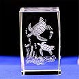 Crystal Glass Sea Turtle Figurine and Statues,3d Laser Etched Crystal Turtle Ornaments Art,animal Crystal Glass Cube Engraving Turtle Sculpture Gifts With Gift Box (50 * 50 * 80mm)