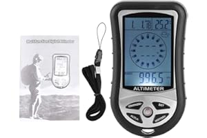 Omabeta Boussole LCD Portable 8 en 1 Baromètre D'altitude D'altimètre électronique Multifonctionnel pour Le Camping de Randonnée en Plein Air