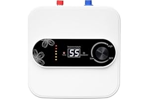 MINRS Chauffe-eau sous table 8 l - Chauffe-eau électrique de cuisine - Chauffe-eau électrique - Stockage - 1500 W - 220 V - Chauffe-eau instantané - 30-65 °C - Pour lavabo, cuisine, salle de bain