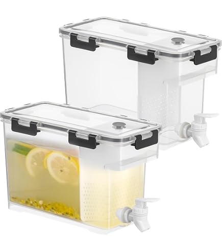 Distributeur De Boisson 2,8 L Avec Robinet - Pour Réfrigérateur - Idéal Thé Glacé, Jus, Eau - Plastique Alimentaire - 11