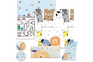 Babybaipro - Alfombra Bebe Acolchada Plegable 200x180x1 cm, Con Bolsa Transport Reversible XPE, Impermeable, No Tóxica, Tapete Juegos Actividades Regalo Niña-Niño (Animales/Circuito)