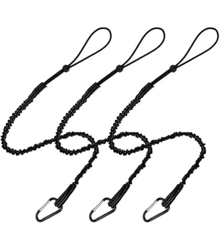 6 stuks gereedschapsbeveiliging Lanyard gereedschap valbeveiliging met karabijnhaak Uitschuifbare gereedschapslijn valbeveiliging veiligheidskabel veiligheidslijn voor werkzaamheden op hoogte