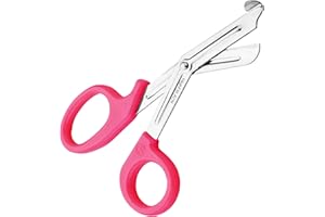 HIGHFITT AZN First Aid Scissors, Bandage Tough Cut Tuff-Cut Trauma Medical Shears for Nurses, Paramedics Doctors Students Theatre Hospitals, Veterinary, Firefighter, Rescue, Home and DIY (Pink) (7.5 inches)
