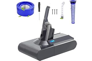 BONADGET 【2024 Upgraded】4600mAh Batteria per Dyson V8 SV10, 21.6V V8 Batteria di Ricambio per Dyson V8 Absolute Animal Motorhead Fluffy SV10 Aspirapolvere senza Cavo