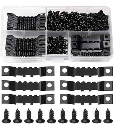 Cintres En Dents De Scie – Lot De 30, Noir, Double Trou Avec Vis, Pour Accrochage Cadres - 7