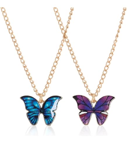 TseenYi Collana girocollo farfalla viola farfalla collana ciondolo collana argento piccola farfalla scintillante cz cristallo collana catena gioielli per donne ragazze regali
