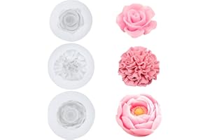 SHINHERYEE 3 moldes de silicona moldes de silicona moldes de fundición velas velas moldes para fundición de rosas clavel peonía velas fundición moldes moldes de velas
