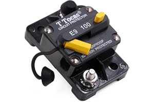 T Tocas Sicherungsautomat 100A 12V-48V DC mit Manuelles Reset, Heavy Duty Schutzschalter 100 Amp Leistungsschalter für Solar, Kfz Audio, Batterie, Wohnmobil, LKW, Boot-Trolling Motor, wasserdichte