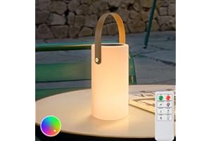NICEBUY Lampe De Table Exterieur Solaire LED Lampe De Table Sans Fil Rechargeable USB Dimmable Multicolore RGB,Ip44 éTanche Pour Jardin ExtéRieur Restaurant Decorative