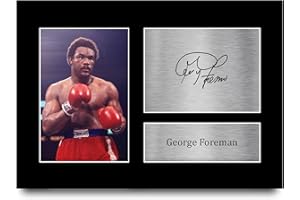 HWC Trading A4 George Foreman Boxing Regali Stampati Autografi Firmati Per I Fan Dei Dimeli Dei Pugili