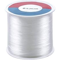 HCRXVV 500m Filo di Nylon 0,3 mm Filo da Pesca Trasparente, Filo di Perline con,Filo di Nylon forte per Braccialetti, Filo di Nylon Resistente allo Strappo per Appendere e Gioielli
