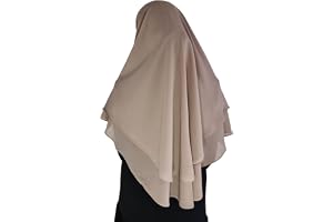 Yaqeen Hijab kort chiffong Khimar 2 lager diamantslipad triangel hijab muslimah halsduk en del huvudduk Chadors Arabien islam