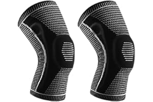 YAGEROD Knee Brace, Knee Compression Sleeve Support with Patella Gel Pads & Side Stabilizers, Medical Grade Knee Pads for Running,Meniscus Tear,Arthritis,Joint Pain Relief (M,2 Black)