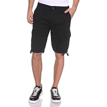 Button Closure Cotton Cargo Shorts 