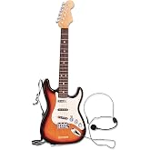 Bontempi | Rock On - Mikrofonlu Kablosuz Elektronik Rock Gitar, Omuz Askısı ve &Ouml;nceden Kaydırılmış Şarkıları, 67 cm