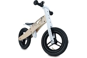 Hauck Holz-Laufrad Balance N Ride mit Lufträdern & verstellbarem Sitz (ab 18 Monate) - Zebra