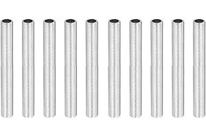 PROMETEO ELECTRONICS Kit 10 barre filettate M10 in acciaio zincato - accessori per portalampade, lumi e lampadari (Barre filettata forata, Lunghezza 60mm)