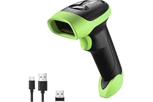 NetumScan Escáner de código de barras USB inalámbrico Bluetooth 1D 2D QR lector de códigos de barras de mano compatible con computadora para sistema POS, supermercado, almacén, tienda minorista NSL8BL