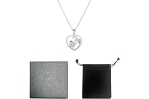 MEMOFYND łańcuszek na szyję z wisiorkiem w kształcie serca, naszyjnik dla dziewcząt i koni, biżuteria damska ze srebra próby 925