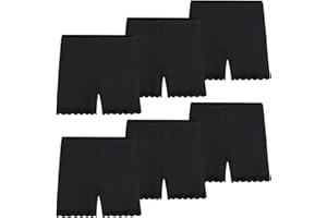 KEREDA Cycling Shorts Girls Black Dance Pe Shorts Kids with Lace Edge Sports 2-10 Years 6 Pack