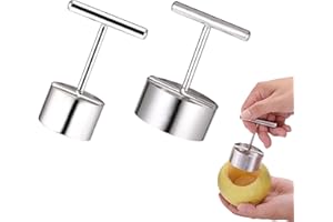 sdhiiolp 2 piezas de descorazonador de manzanas, cortador de frutas de acero inoxidable, juego de separador de peras, herramienta de extracción de núcleo de manzana para anillos de frutas de cocina,