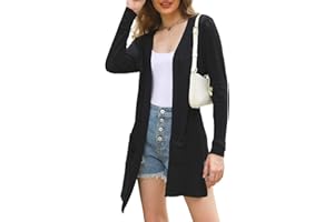 Totatuit Cárdigan Largo Ligero para Mujer Chaqueta de Punto Elegante para Primavera y Verano Rebeca Frente Abierto Informal Suelto de Manga Larga