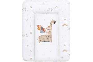Ceba Baby® Fasciatoio Materassino - Fasciatoio neonato morbido - Cuscino Fasciatoio Lavabile per bambine e bambini - certificato Öko-Tex - impermeabile - 70x50 cm - giraffa
