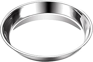 VANKEY 12in Deep Dish Drip Pan, Stainless Steel Pizza Pan Fits For Kamado Joe, Roast Pan For Big Green Egg & Acorn & Weber Grills & Smokers