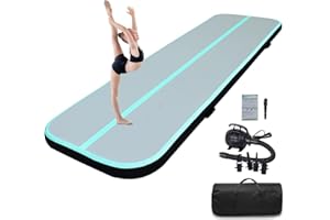 LUBAKED Air Matte Track, Gymnastikmatte 3/4/5/6m Turnmatte Aufblasbar Tumbling Matten mit Pumpe Trainingsmatte Fitnessmatte Yogamatte für Zuhause Outdoor