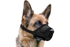 FDEETY Muselière pour Chiens Maille Douce Respirante Reglable Anti AboieMent Anti Morsure Taille Grande Moyenne et Petite