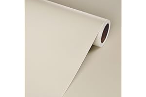 Livelynine Papel Adhesivo para Muebles Beige Mate 40CMx10M Vinilo Adhesivo Cocina Beige Liso Lavable Papel Autoadhesivo Pared Baño Dormitorio Vinilos Adhesivos para Puertas de Armario Papeles Pintados