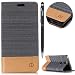 Produktbild WIWJ Schutzhülle für Sony Xperia XA2 Handyhülle Leather Case für Sony Xperia XA2 Hülle [Canvas-Serie Stand holster]Hülle für Sony Xperia XA2-Dunkelgrau