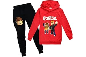 CKCKTZ Ro-blox Game Jungen Hoodies Mädchen Outfits Cartoon Kinder Pullover Sweatshirt Hose 2 Stück Mode Kleidung Sets