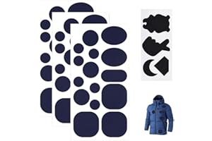 JYCY 4 Pcs Self-Adhesive Down Jacket Patchesfor Clothing Nylon for Clothing Down Jacket Tent Clothes Bag Repair Patch Different Size and Shape Fabric Patches Waterproof (Dark Blue)