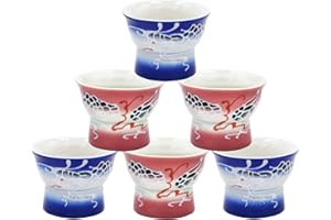 Goodyouge Tasse de saké asiatique image érotique en céramique japonaise saké tasse 6 tasses adaptées aux hommes et aux femmes