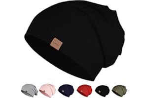 YANIKY Mütze Herren Damen, Slouch Beanie Mütze Baumwolle, Dünne Leichte Mütze, Weich Chemo Mütze, Winddicht Jersey Longbeanie für Alle Jahreszeiten