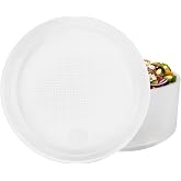 RAGO Plastic Plates, 50 Pieces, Plastic Plates, Reusable, Diameter 22 cm, Reusable Plastic Plates, Party Plates, Plastic Tabl
