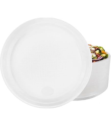 Set 2 Ciotole Con Coperchio Da 5L - Modello Tina, In Plastica Senza BPA, Trasparenti, Per Insalate E Impasti