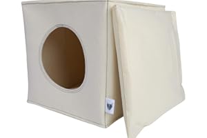 VIIRKUJA Filz Katzenhöhle in Beige inkl. Kissen Passend für z.B. IKEA Expedit & Kallax Regal - Extra Flauschiges Kissen - Besonders stabil und warm