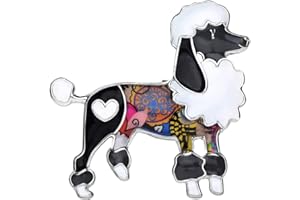 NEWEI - Broche de aleación esmaltada para Perro con diseño de caniche Gris