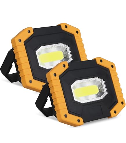 ANSMANN Faro LED Da Lavoro Ricaricabile 2000 Lm - IP54, Batteria 4400 MAh, Regolabile 360° Per Cantiere E Garage