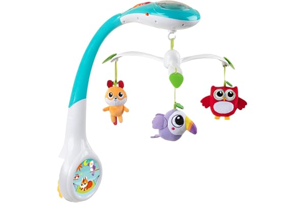Chicco Carillon électronique, Lit Mobile électronique pour Nouveau-né, Musique relaxante pour Berceau et lit d'enfant, 3 Peluches Amovibles, 0 Mois et Plus
