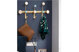 BOCbco Appendiabiti a Parete Moderno Muro Ganci Design Moderni Appendiabiti Da Ingresso Pomelli Mensola Ferro Battuto Design Del Gancio Di Conchiglia D'Altura/Gold/3 ganci