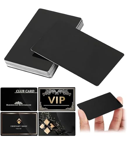 50 Biglietti Da Visita In Metallo - Lega Di Alluminio, Argento, Dimensioni 86x54 Mm, Eleganti E Resistente - Foto 7