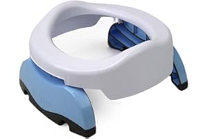 Potette Plus 2-in-1 Compact Universal Potty and Toilet Training Seat | Award-Winning Potty Training Essential for Toddlers | White/Blue
