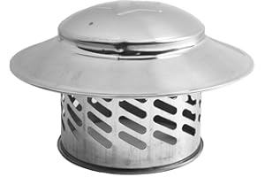 Entgoinggo 1 Pack Round Stove Pipe Cap, 304 Stainless Steel Chimney Cap Cowl Cover, For Vents Pipes Chimney Pipes Flue Pipes(110mm（4inch）)