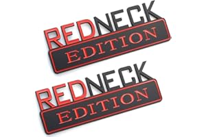 YK ZAOOER 2ST Redneck Edition Auto-Emblem-Chrom-Abzeichen-Aufkleber 3D Aufkleber Kompatibel mit Jeep F-150 F250 F350 Silverado RAM 1500 anpassbar,Schwarz