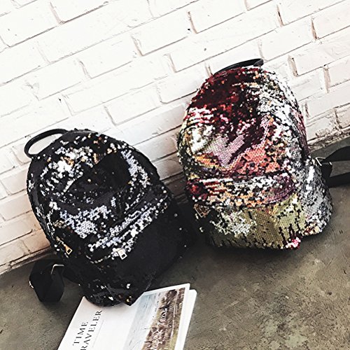 LUOEM Sequin Backpack Fashion Shiny Bling Glitter Sequins Backpack Casual Outdoor Sport Hiking Daypack for Girls Women (Black) reviews LUOEM Sequin Backpack Fashion Shiny Bling Glitter Sequins Backpack Casual Outdoor Sport Hiking Daypack for Girls Women (Black)