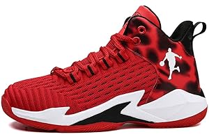 DHOVOR Boys' Girls' Basketball Shoes Kid's Basketball Trainers Shoes Anti Slip Sports Shoes Fashion Sneakers