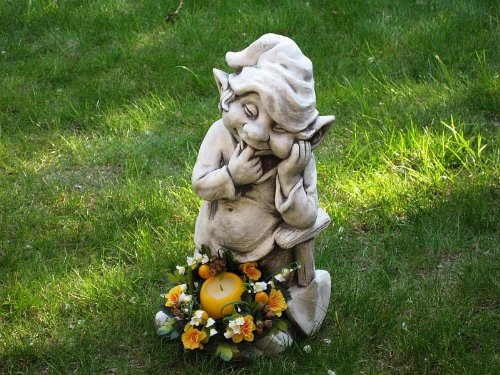 Zwerg Gnom Vogeltr„nke Wichtel 08 FRENKI 45 cm ca.13 kg Frostfest Stein Nr.179 - 4